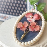 レトロな感じ ビオラの花束 ブローチ