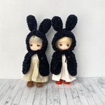 リカちゃん ミキマキ うさみみポンチョ【ブラック】