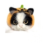 羊毛フェルト猫ハロウィンブローチ　羊毛フェルト猫　羊毛フェルトハロウィン　羊毛フェルトブローチ