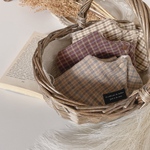 autumn check bib           ベビースタイ　出産祝い　ビブ　よだれかけ　もくもくスタイ　男の子　女の子　韓国　ナチュラル　チェック　秋冬　綿　コットン　