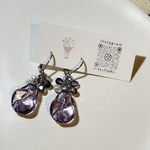 💜スモーキーカラークリアアクリルストーンピアス