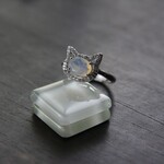 オパール　ニャンコCZリング　SILVER925