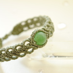 『受注制作』アベンチュリンハートマクラメブレスレット