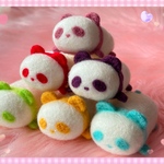  開運福袋☆ラッキカラーふわぱんとminiぱん1匹のラッキーセブン詰め合わせ♡羊毛フェルトのふわふわパンダマスコット