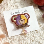 ハロウィンくまさん　ゾンビ　A 刺繍　ピンバッチ
