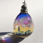雲レジン☆街並み☆黄昏時☆空たまご3☆オススメ紐ペンダント