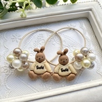 2点のみ⭐︎ナチュラルうさちゃんのビーズボールヘアゴム♡  子供　キッズ　ビーズ　キラキラ　女の子　ヘアゴム　ヘアアクセ　ヘアアクセサリー　髪ゴム　ツインテール　二つ結び