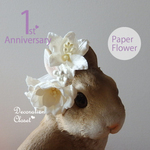 うさぎさんの花冠『ペーパーフラワー/オールホワイト』