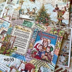  【S620コラージュ素材】海外紙シール　クリスマス　ヴィンテージ  デザインペーパー　ジャンクジャーナル　手帳　バレット　レトロ　