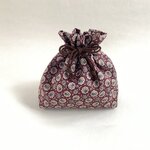  50%off‼︎ プロバンスフラワーモチーフの小さめ巾着ポーチ サックスブルー