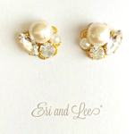 *コットンパールとビジューのシンプルピアス*結婚式♡デート♡デイリー♡週末に