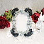 [受注制作]トレカケース ホイップデコ 　トレカケース/ホイップデコ/薔薇/黒/グレー/推し活/写真/アンティーク調