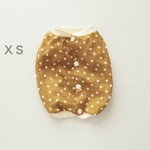 [犬服] XSサイズ 完成品 チワワ　　　　　　　　　　　　ドット柄 ダブルガーゼ ふんわりスモック　　　　　　　　背中開き バックオープン