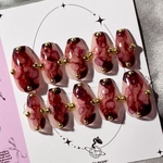 【No.57サイズオーダー】バーガンディ ヴァンパイア 吸血鬼 ワイン ハロウィン モード系 赤ぶどう ネイル 🍷ONN-069-N