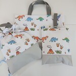 🉐💕恐竜柄 入園入学セット(持ち手グレー) レッスンバッグ1点からお選びいただけます