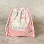 【即納OK】🔸現品限り30%OFF【 入園 入学 】 きんちゃく袋 （小）〈 パステルベア 〉 歯ブラシコップ袋 小物入れ    くまさん　テディベア　ピンク　水色　白　ハート　キャンディ