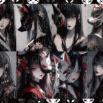 デザインペーパー　COOL GIRL FOX  CS コラージュシート