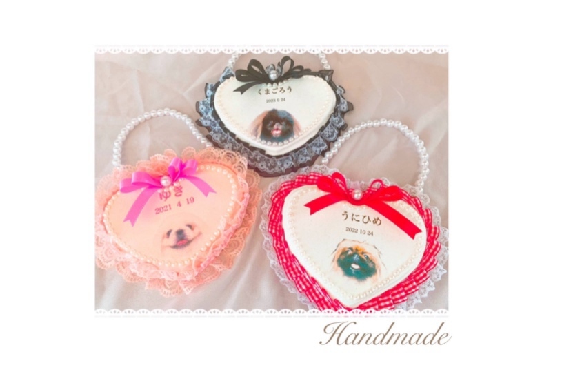 ♡ホワイト＆ホワイト♡ribbonペットネームプレート 楽天市場】刺繍ネームプレート お名前刺繍 名入れ わんこ カート