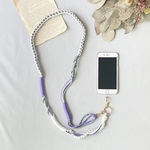 パラコードで作るスマホショルダーストラップ(パールビーズ×パープル)