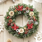 星降る森のクリスマスリースL（赤）〜プリザーブドフラワー　クリスマス　クリスマスリース　結婚祝い　退職祝い　誕生日　引越し祝い　クリスマスギフト