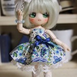 オビツ11サイズ、ペイズリー柄ワンピ3点セットD