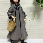 シワ加工☆ワンピース.(ドール洋服)リカちゃんブライスの洋服