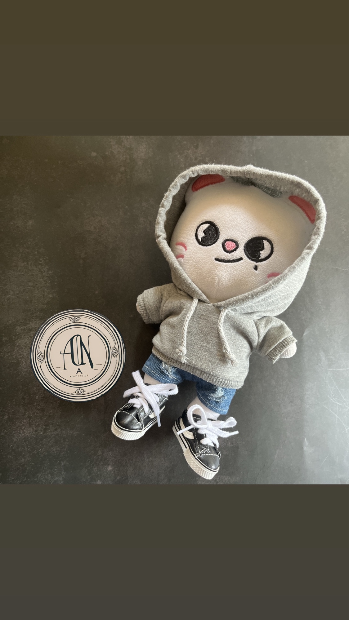 しっぽ穴あり❤️20cmドール用 ぬい服❤️ぬいぐるみ服 ダメージデニム