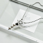 【ALLサージカルステンレス　3連パール♡ライスボールチェーンネックレス　silver 50cm