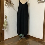ハーフリネン　ブラック　キャミワンピース💕