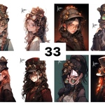 33 女の子 ステッカー sticker コラージュ collage 素材シート achashop