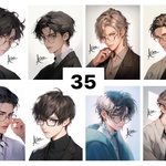 35 男の子 ステッカー sticker コラージュ collage 素材シート achashop