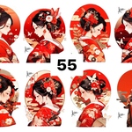 55 女の子 ステッカー sticker コラージュ collage 素材シート achashop