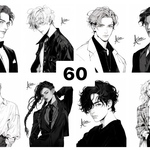 60 男の子 ステッカー sticker コラージュ collage 素材シート achashop
