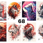 68 動物 ステッカー sticker コラージュ collage 素材シート achashop
