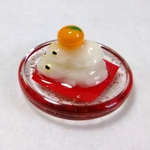 鏡餅カエルのミニ置物