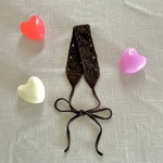 送料無料　秋冬物　手編みヘアバンド　ターバン　カチューシャ　ヘアドレス　ダークブラウン