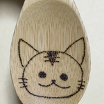 トラ猫ちゃん柄のカレースプーン　木のスプーン