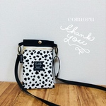 【ファスナー側面タイプ　スマホポーチ　スマホショルダー　スマホバッグ　スマホポシェット】ダルメシアン