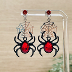 ハロウィン蜘蛛のピアス【CZ付きサージカルステンレスピアス】