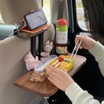【ウォールナット】後部座席用の車載デスク 移動できる書斎