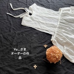 ☆Yu...さまオーダー作品  リネン　後ろopenなエプロンワンピース　