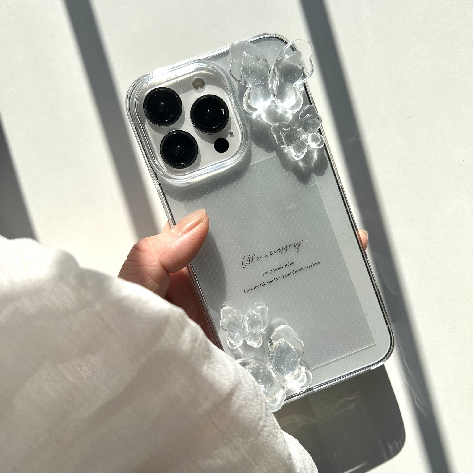clear butterfly【iPhone全機種対応】【ショルダーケース対応】iPhone14iPhone15全機種対応iPhone13iPhone16