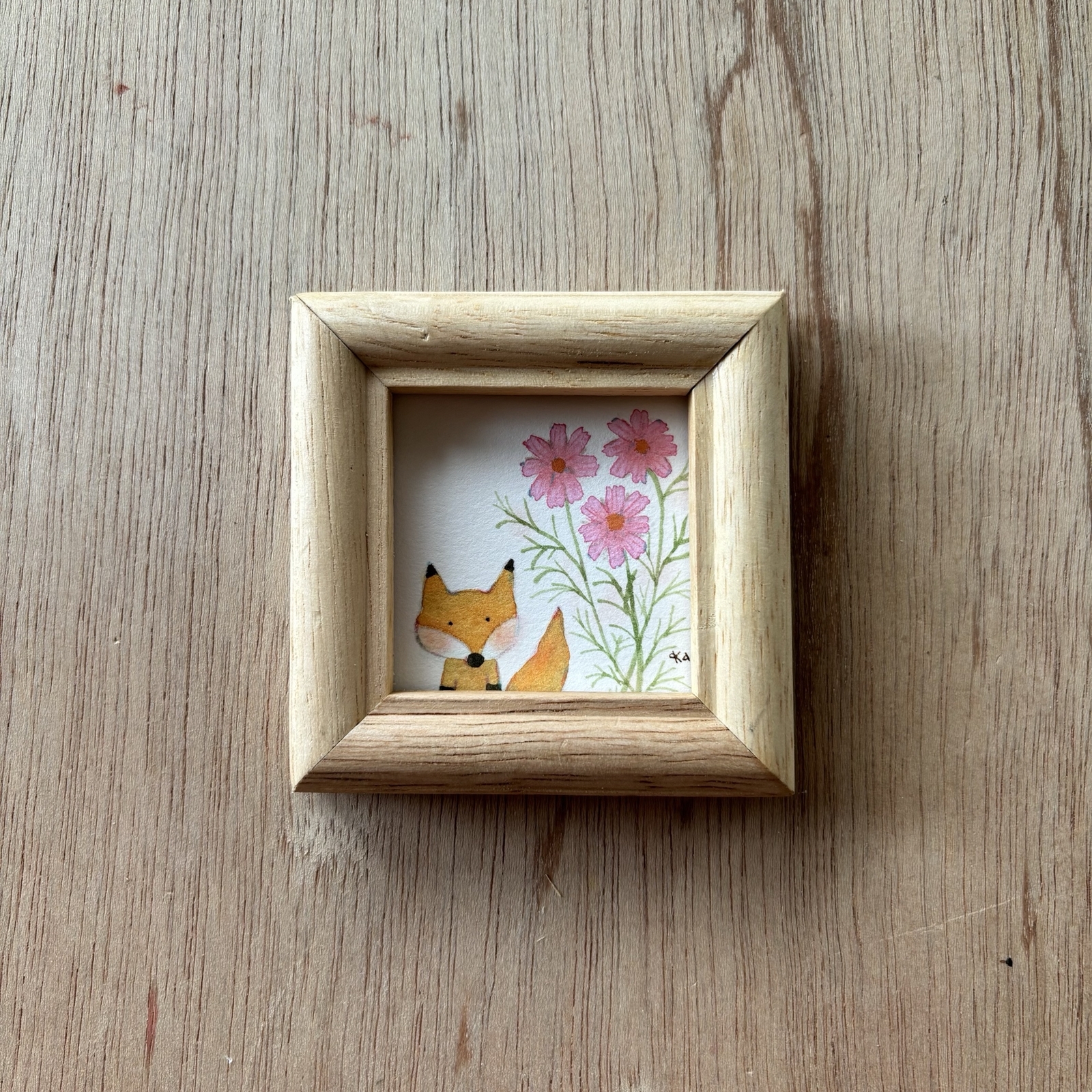 「狐と秋桜」ミニ額　原画