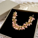 Natural Stone Bracelet/ピンク&ホワイトジェード ブレスレット