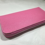 本革 ピンク&ライトアイボリー レザーウォレット 長財布