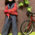 ストール風カーディガン.☆リカちゃんブライスの洋服［ドール服］赤