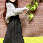 ストール風カーディガン.☆リカちゃんブライスの洋服［ドール服］グレー
