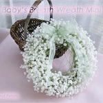 かすみ草だけのリース Baby's Breath Wreath（ベイビーズ ブレス リース）W051
