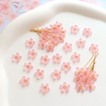 10mm桜　桃の花　お花の樹脂パーツ　ピンク