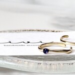 3月誕生石 iolite イヤーカフ(片耳) 　シンプル　アイオライト　ひと粒　ゴールド　菫